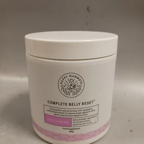 SEALED HAPPY MAMMOTH COMPLETE BELLY RESET FOOD SUPPLEMENT - VANILLA - 240G