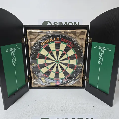 GORILLA DARTS DARTBOARD IN CABINET