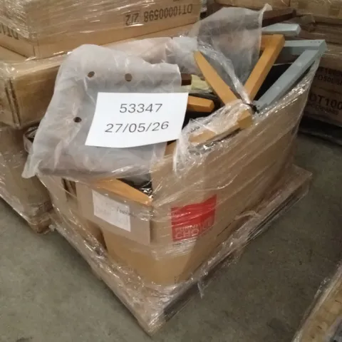 PALLET OF ASSORTED INCOMPLETE DESIGNER DINING CHAIR PARTS AND PIECES 