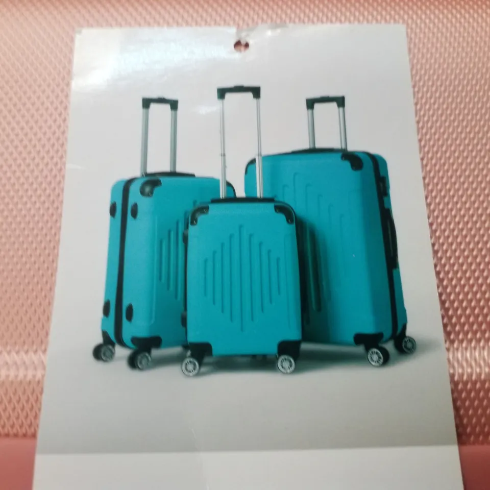 BOXED FCH 3PC HARD SHELL TRAVEL SUITCASES - PINK