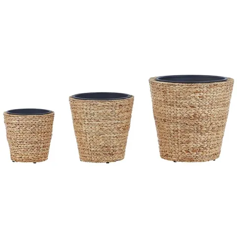 BOXED NIWOT 3 PIECE WATER HYACINTH PLANT POT SET