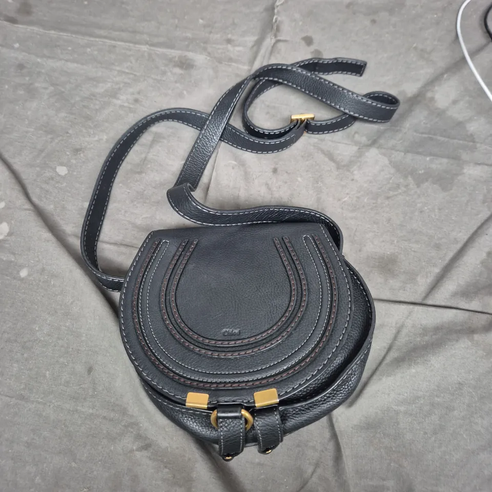 CHLOÉ LEATHER SADDLE BAG – BLACK