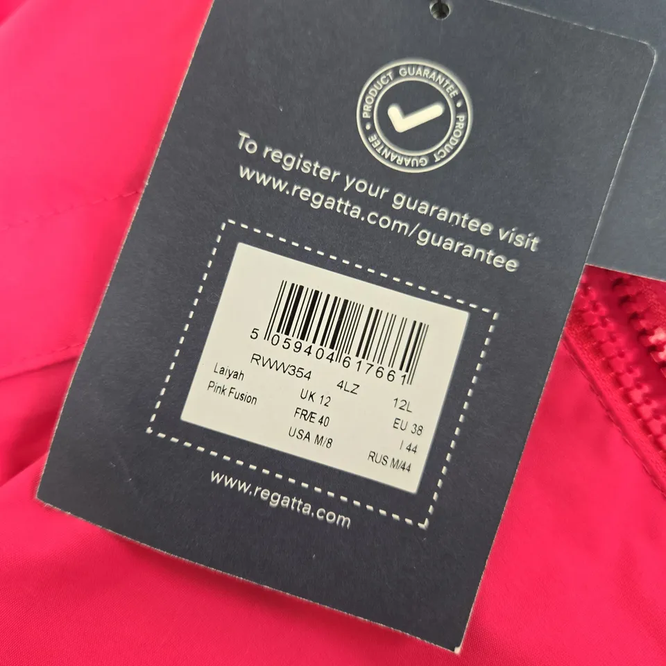 REGATTA GREAT OUTDOORS PINK WATERPROOF JACKET – WOMEN'S, UK 12