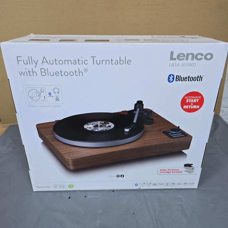 LENCO FULLY AUTOMATIC TURNTABLE WITH BLUETOOTH – LBTA-165WD