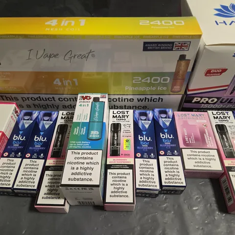 APPROXIMATELY 30 ASSORTED E-CIGARETTE PRODUCTS TO INCLUDE - IVG AND HAYATI