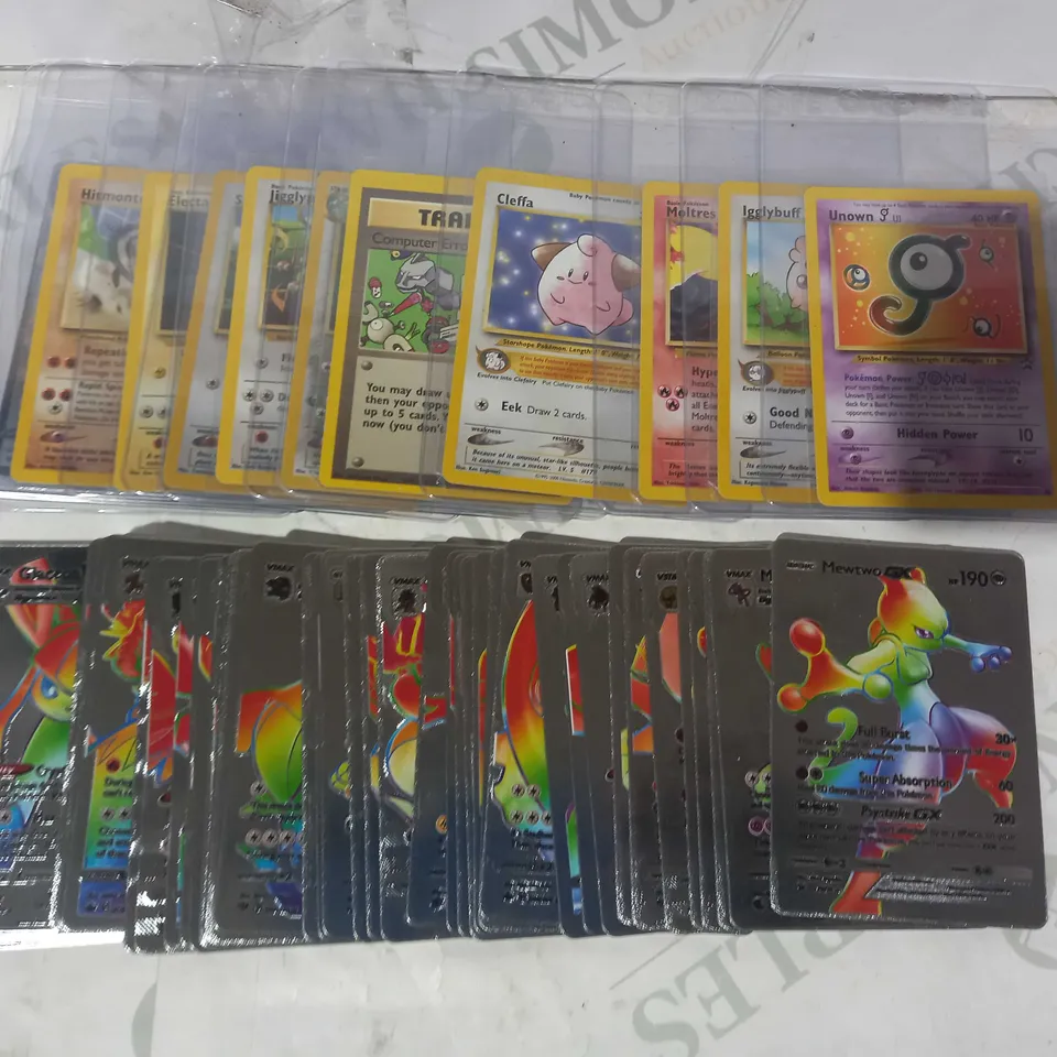 LOT OF ASSORTED POKÉMON TRADING CARDS AND SILVER EFFECT CARDS