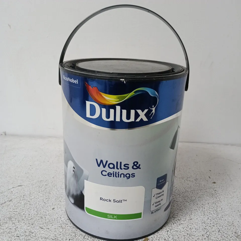 DULUX WALLS & CEILINGS PAINT TIN – ROCK SALT (SILK) 5L