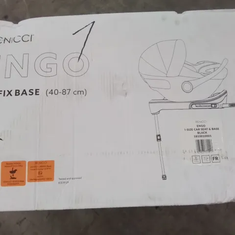 BOXED VENICCI ENGO I-SIZE CAR SEAT AND BASE IN BLACK