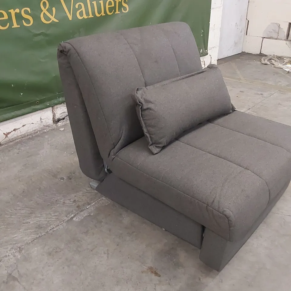 QUALITY DESIGNER APPLEY SINGLE SEATER SOFA BED - CHARCOAL GREY