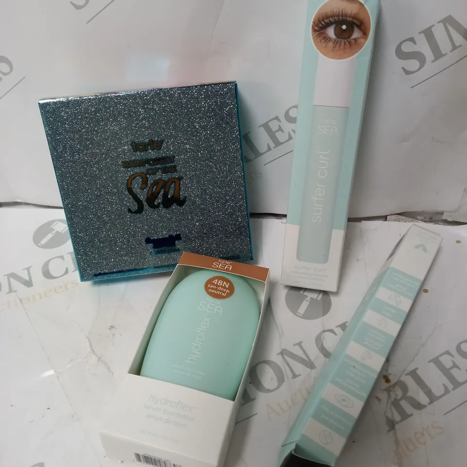 4 MAKE UP PRODUCTS INCLUDING TARTE HYDROFLEX SERUM FOUNDATION AND SEA PALETTE