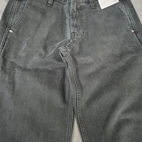 ABERCROMBIE & FITCH AUTHENTIC RIGID DENIM LOOSE JEANS IN BLACK SIZE 30W/32L