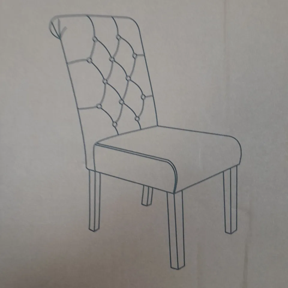 PAIR OF VELVET SCROLL BACK DINING CHAIRS IN BLACK - COLLECTION ONLY