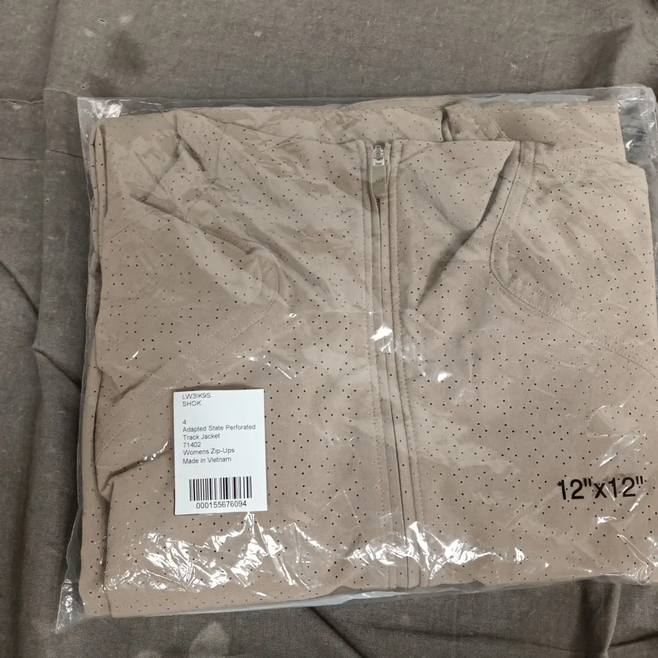 BAGGED ADANOLA ADAPTED STATE PERFORATED TRACK JACKET – WOMEN’S ZIP-UP, UK 8 (US 4) – BEIGE