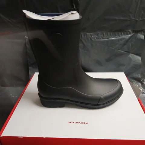FITFLOP WOMEN'S BLACK KNEE-HIGH RAIN BOOTS UK 6