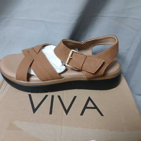 VIVA SANDALS – TAN CROSS-STRAP, WOMEN'S, EU 38 (VS0005) UK 5 