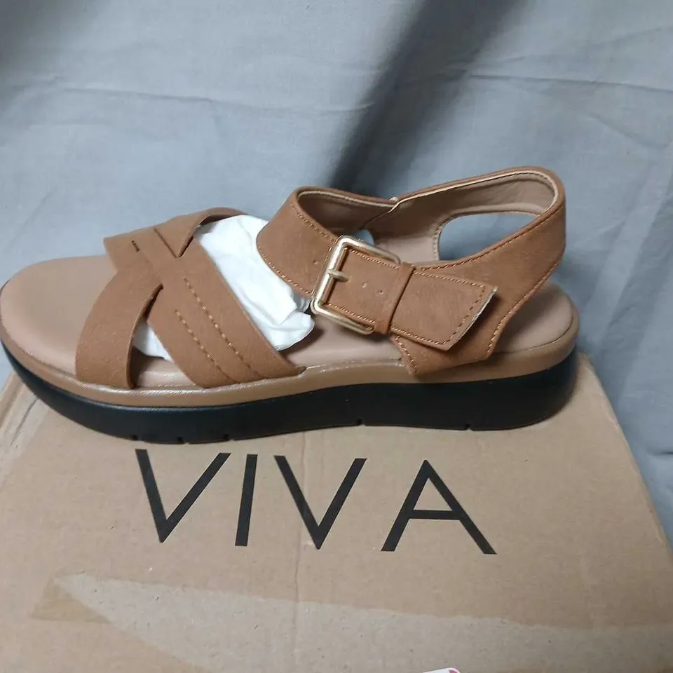 VIVA SANDALS – TAN CROSS-STRAP, WOMEN'S, EU 38 (VS0005) UK 5 