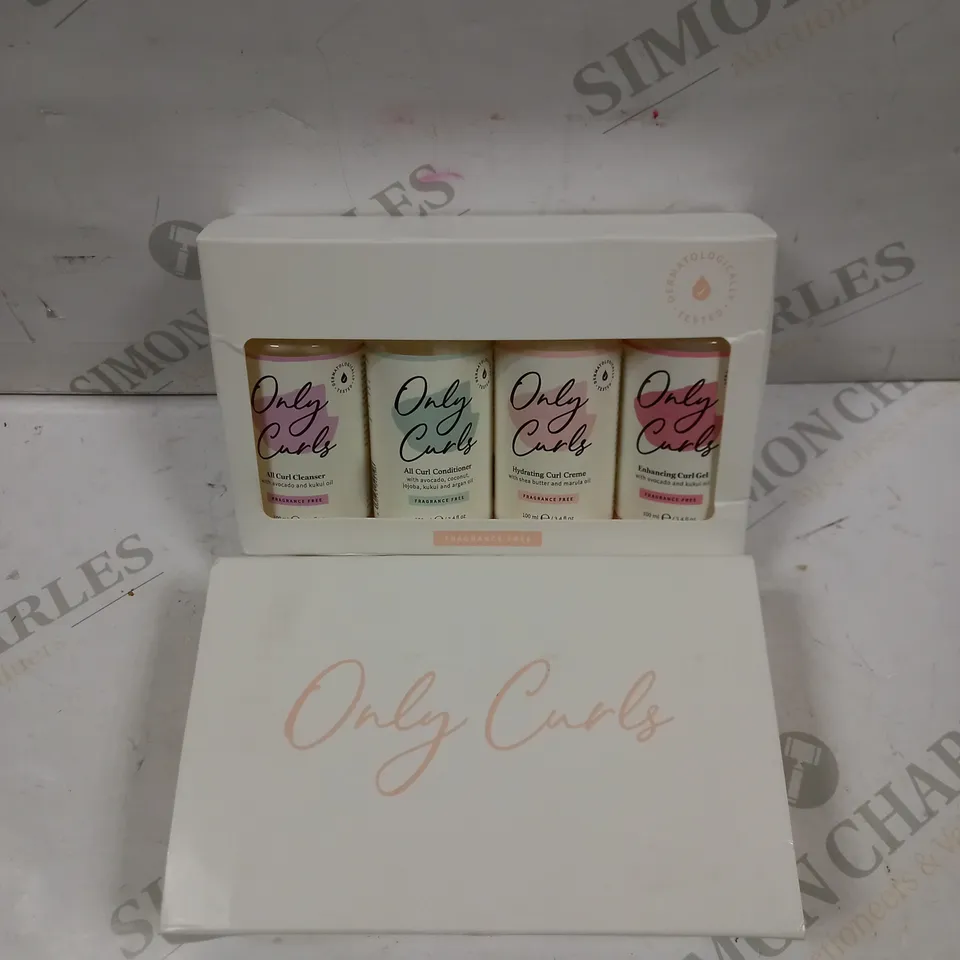 ONLY CURLS HAIR CARE TREATMENT SET TO INCLUDE CONDITIONER, CURL CREAM, CLEANSER ETC 