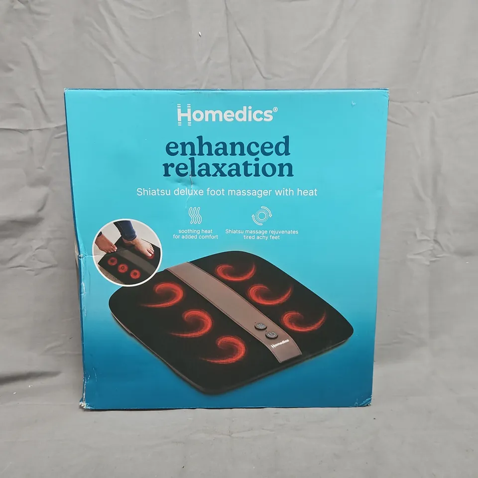 BOXED HOMEDICS SHIATSU DELUXE FOOT MASSAGER WITH HEAT