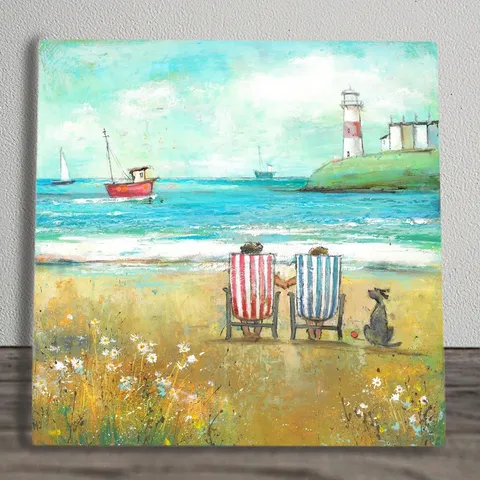 BOXED NAUTICAL & BEACH WALL DECOR ON CERAMIC/PORCELAIN 