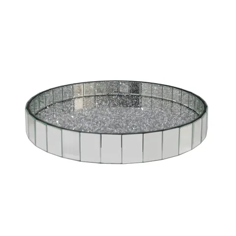 JM BY JUILEN MACDONALD ENCASED CRYSTAL & MIRROR FINISH TRAY