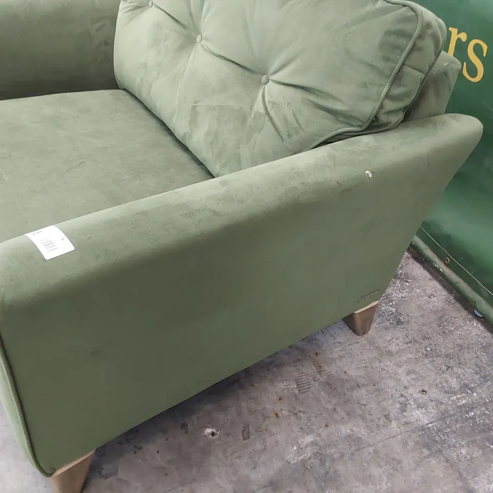 QUALITY BRITISH DESIGNER LOUNGE Co. SNUGGLER CHAIR GREEN PLUSH FABRIC 
