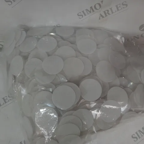 BOX OF APPROXIMATELY 10,000 CUSTOM 54MM RUBBER ADHESIVE HOOK DOTS IN WHITE