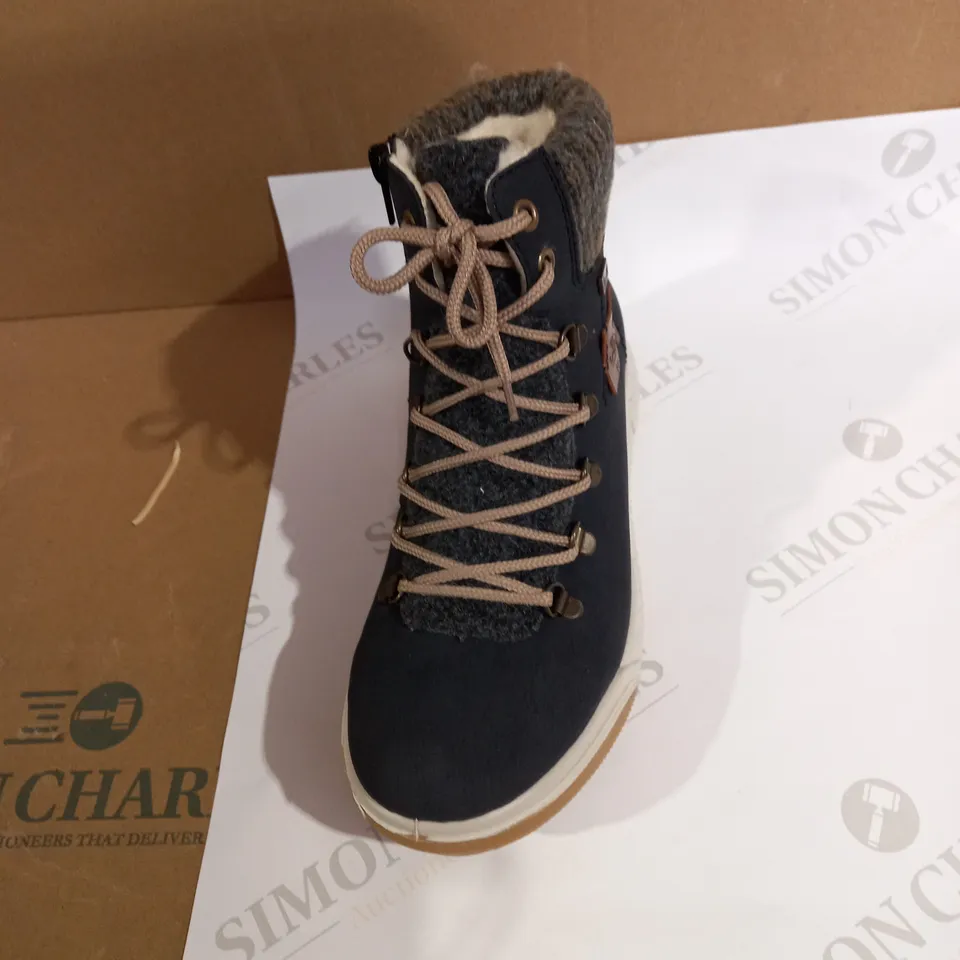 RIEKER LACE NAVY BOOT - SIZE 5