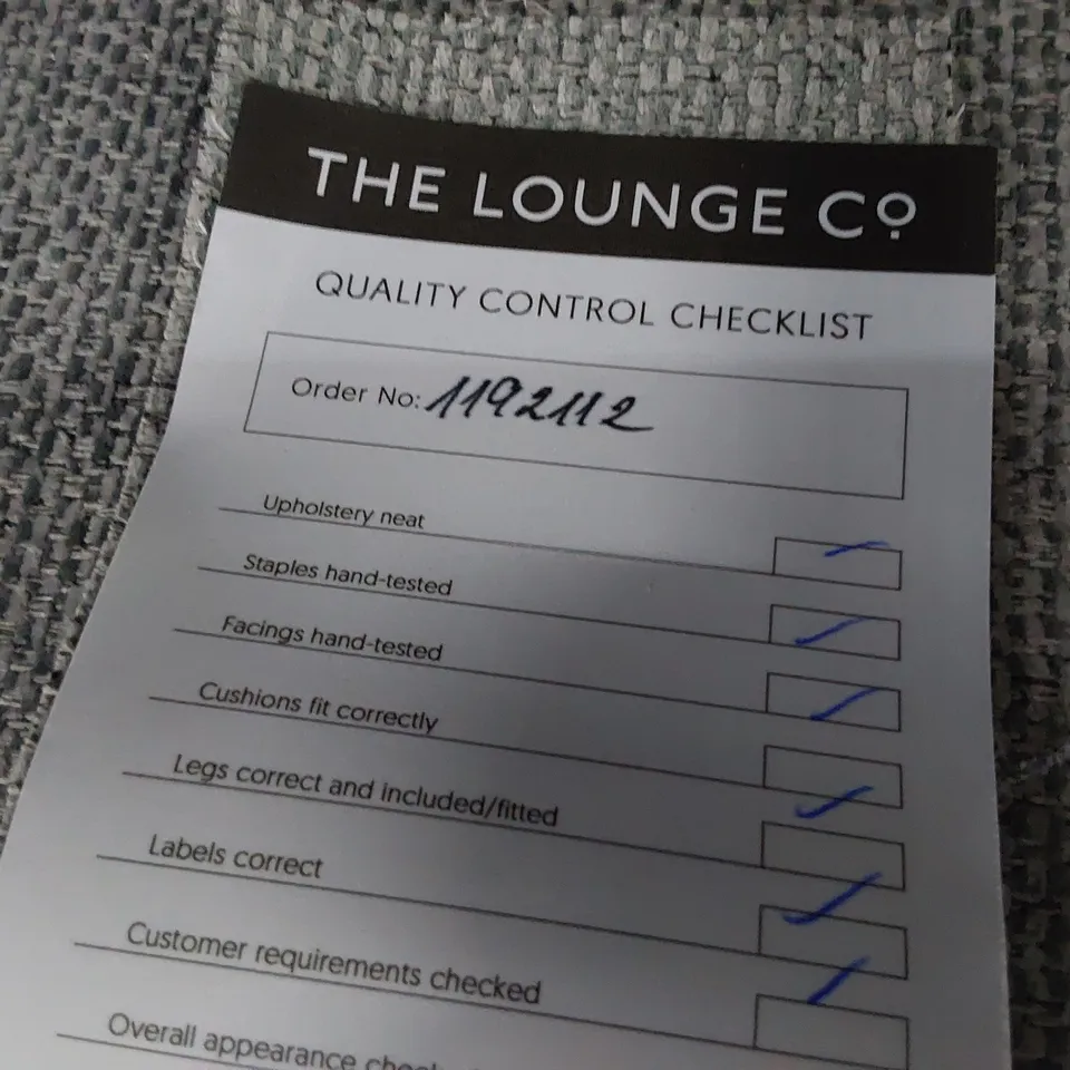 QUALITY BRITISH DESIGNER LOUNGE Co. END SECTION GREY FABRIC