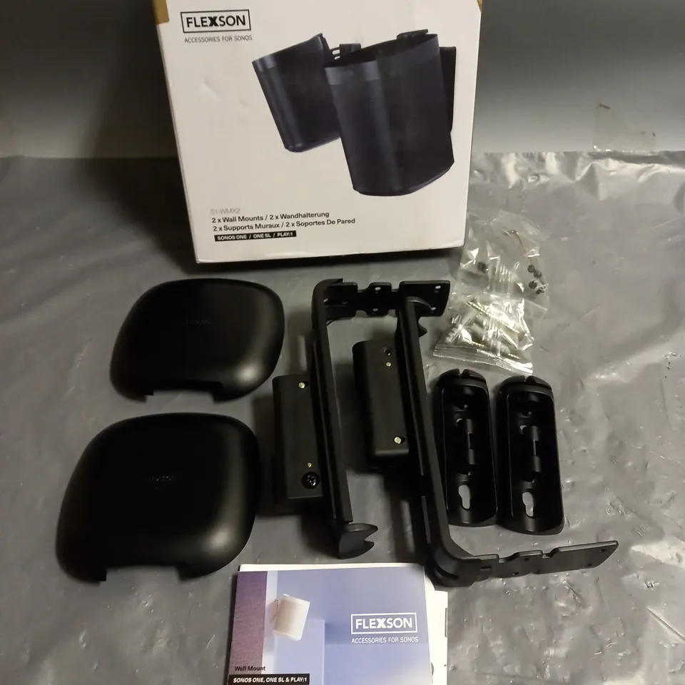 FLEXSON FOR SONOS X2 WALL MOUNTS IN BLACK 