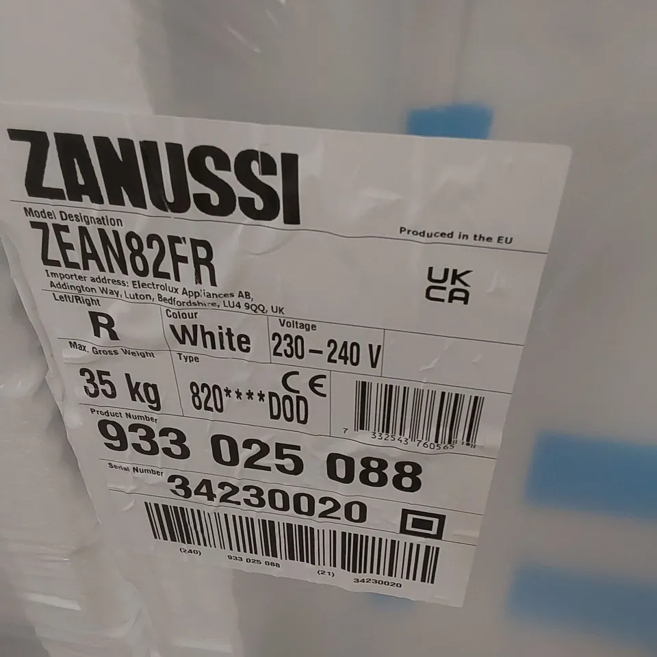 ZANUSSI ZEAN82FR BUILT-UNDER FRIDGE WITH ICE BOX, FIXED HINGE, WHITE