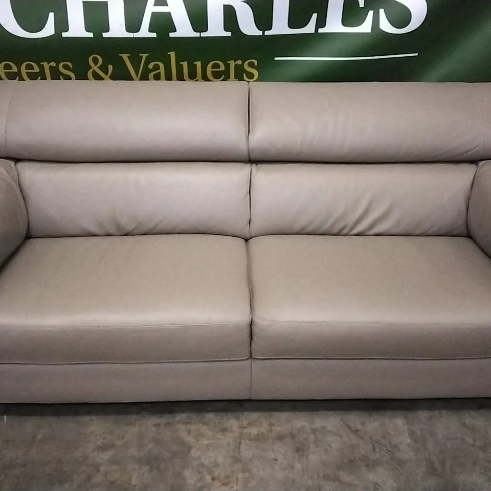 QUALITY ITALIAN DESIGNER MELO LARGE SOFA MUD LEATHER