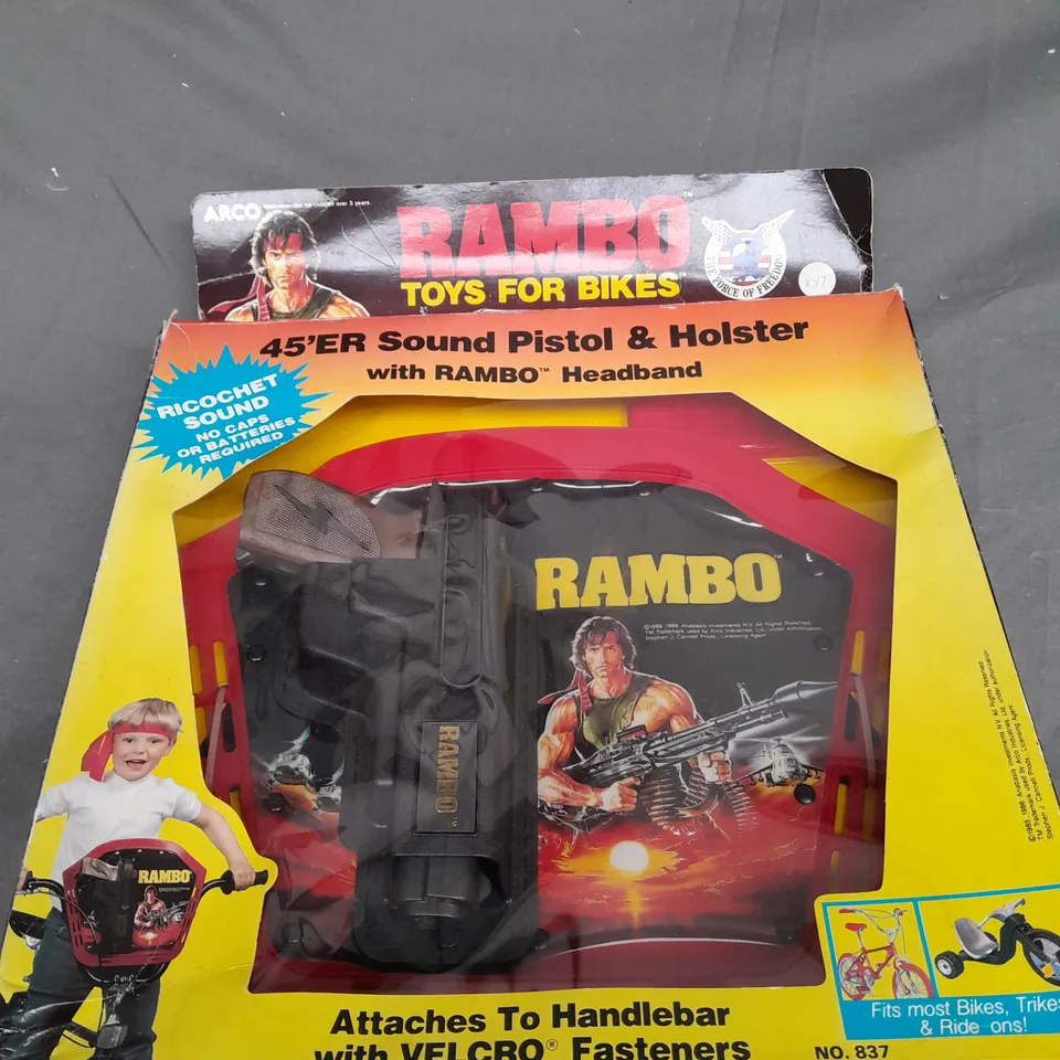 RAMBO 45'ER SOUND PISTOL AND HOLSTER WITH RAMBO HEADBAND