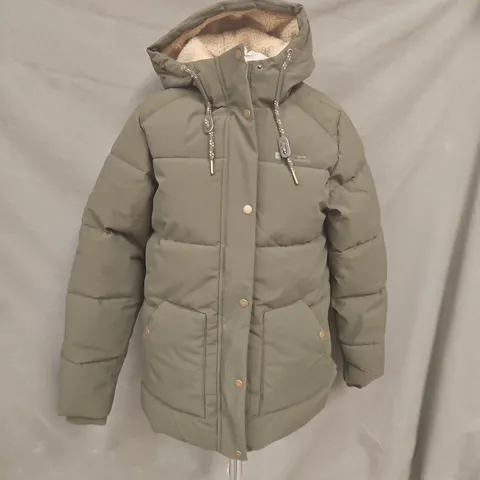 MOUNTAIN WAREHOUSE HOODED ZIP THROUGH COAT IN GREEN - UK 10