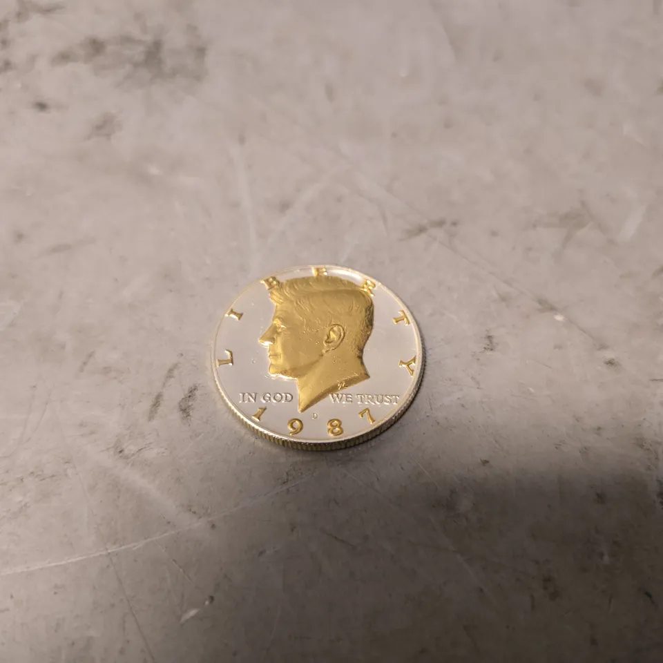 JFK 1974 SILVER AND GOLD PLATED HALF DOLLAR 