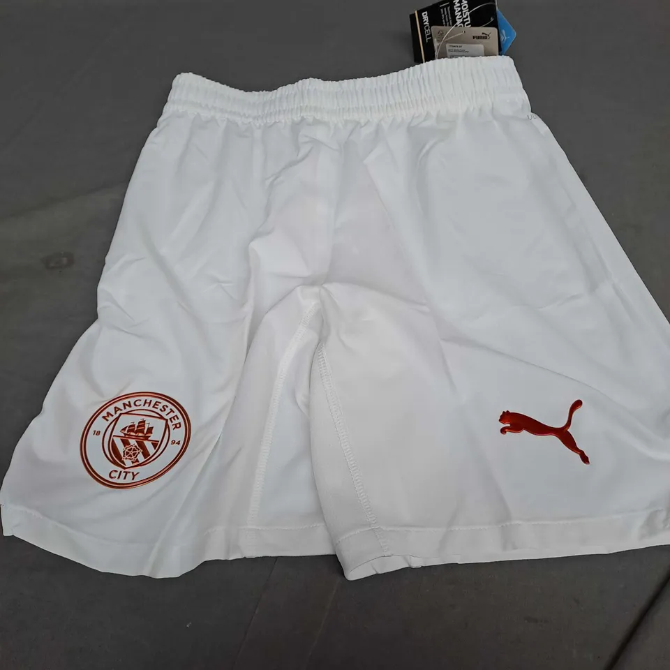 PUMA MANCHESTER CITY WHITE SHORTS - SMALL