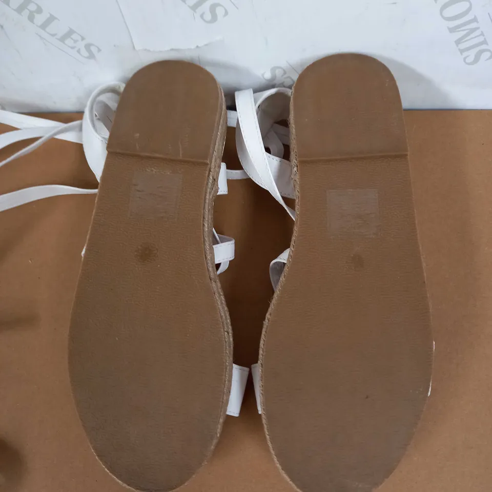 PAIR OF CORK SANDALS (WHITE), SIZE 6 UK
