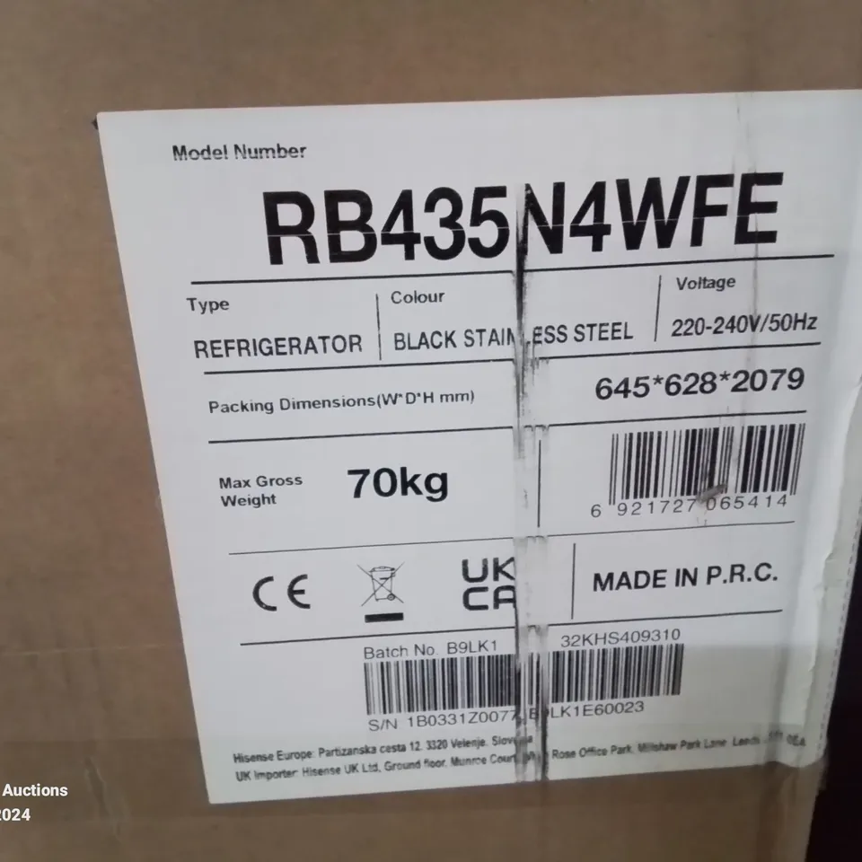 BOXED HISENSE RB435N4WFE TOTAL NO FROST FRIDGE FREEZER