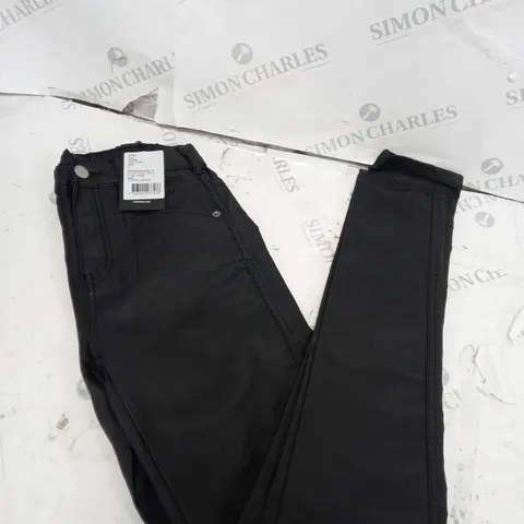 ASOS DR DENIM LEXY STYLE BLACK METAL LEATHER PANTS
