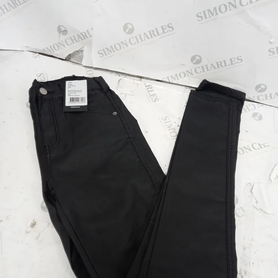 ASOS DR DENIM LEXY STYLE BLACK METAL LEATHER PANTS