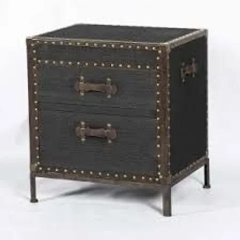 BRAND NEW HOMESDIRECT365 WOODEN BEDSIDE TABLE WITH 2 DRAWERS