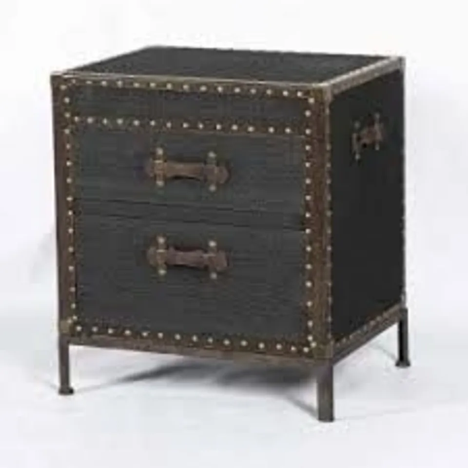 BRAND NEW HOMESDIRECT365 WOODEN BEDSIDE TABLE WITH 2 DRAWERS