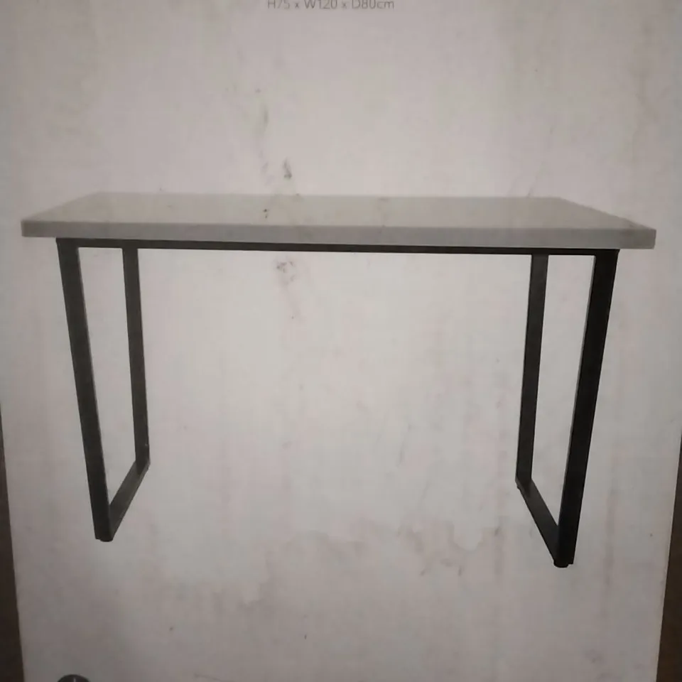 Boxed vixen 4 rectangular dining table in black/  white  - h75 x w120 X d80cm 