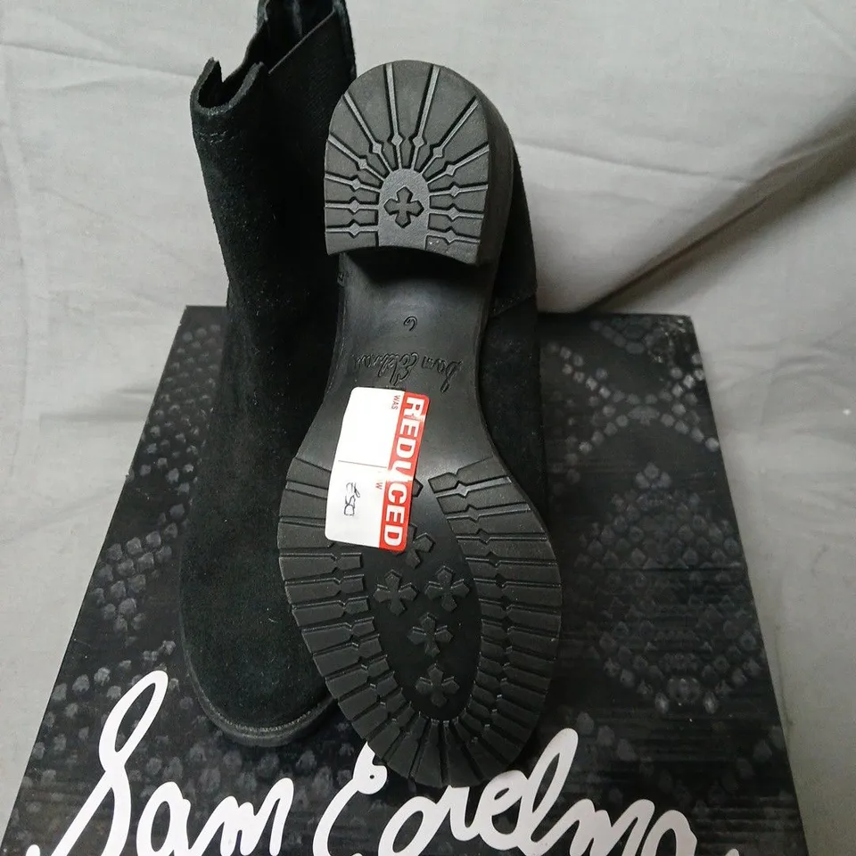 SAM EDELMAN HANLEY BLACK SUEDE ANKLE BOOTS – UK4 (EU36)