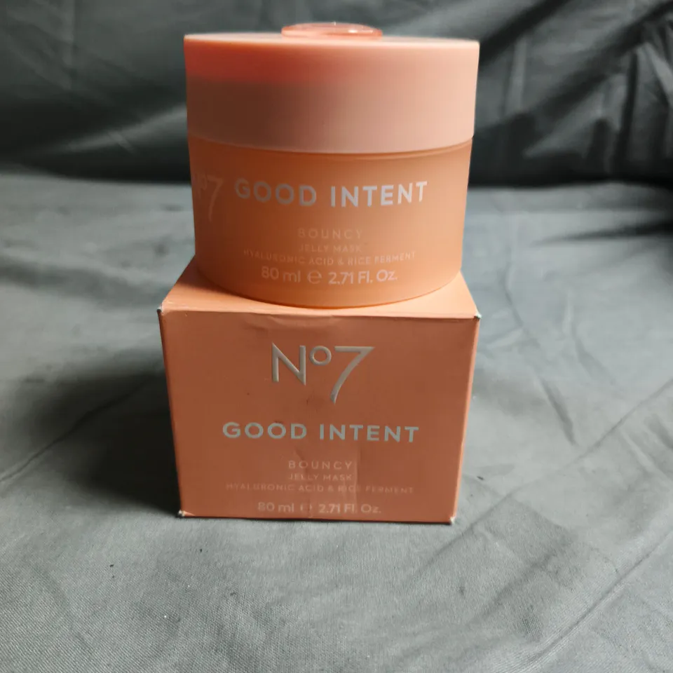 NO7 GOOD INTENT BOUNCY JELLY MASK – HYALURONIC ACID & RICE FERMENT, 80 ML