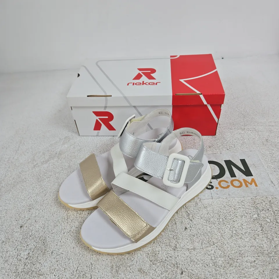 RIEKER WOMEN’S SANDALS W2950-90 – GOLD, UK 8 (EU 41) – BOXED