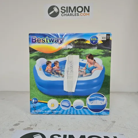 BESTWAY INFLATABLE FAMILY POOL – 2.13M X 2.06M X 0.69M