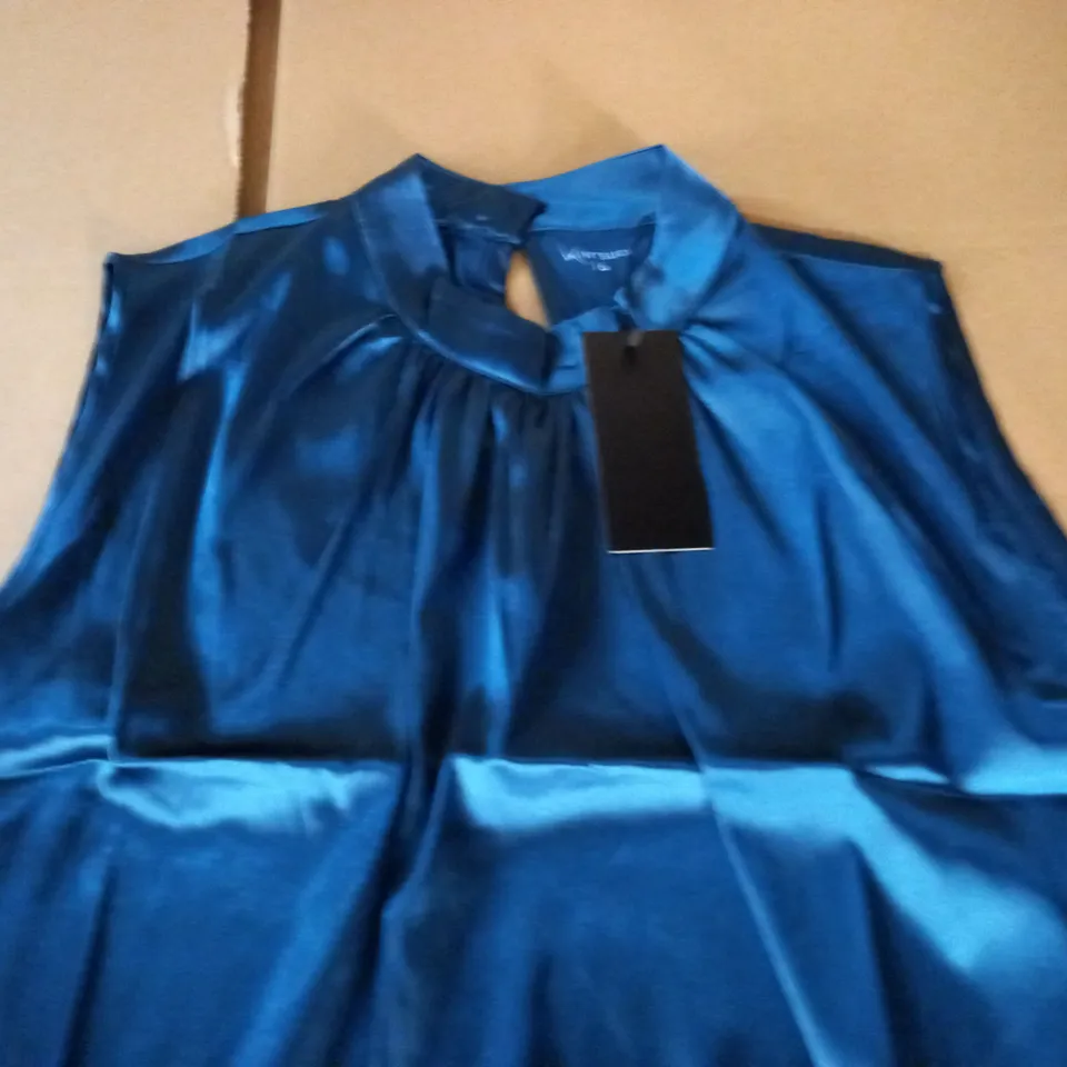 BRAND NEW KINTSUGI WOMENS TEAL SLEEVELESS TOP WITH MAGNETIC FASTENING - 10