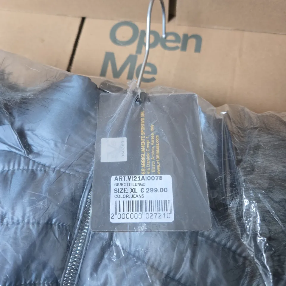 V 1969 ITALIA HOODED COAT XL (COLOUR: JEANS) WITH TAGS