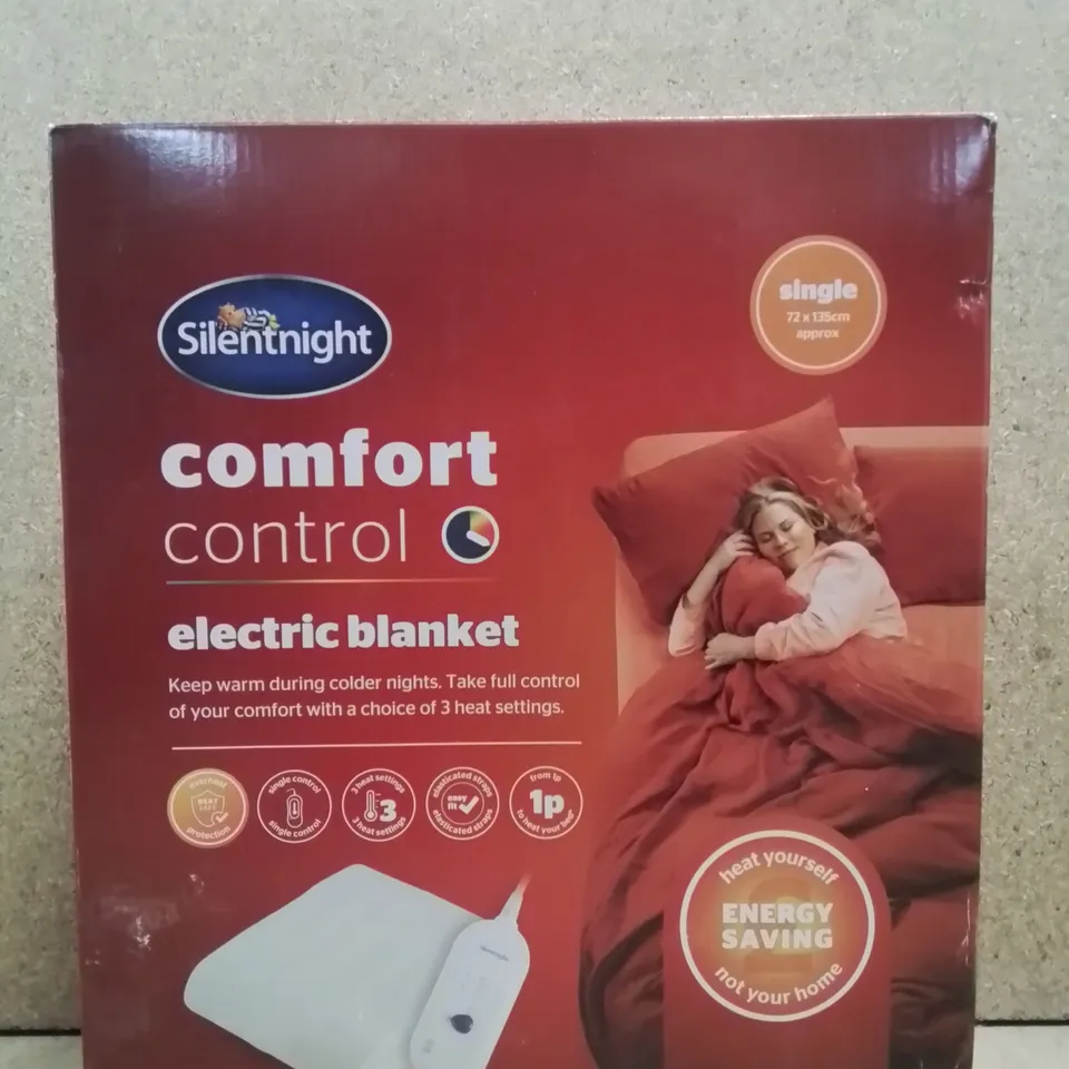 BOXED SILENTNIGHT COMFORT CONTROL ELECTRIC BLANKET, SINGLE