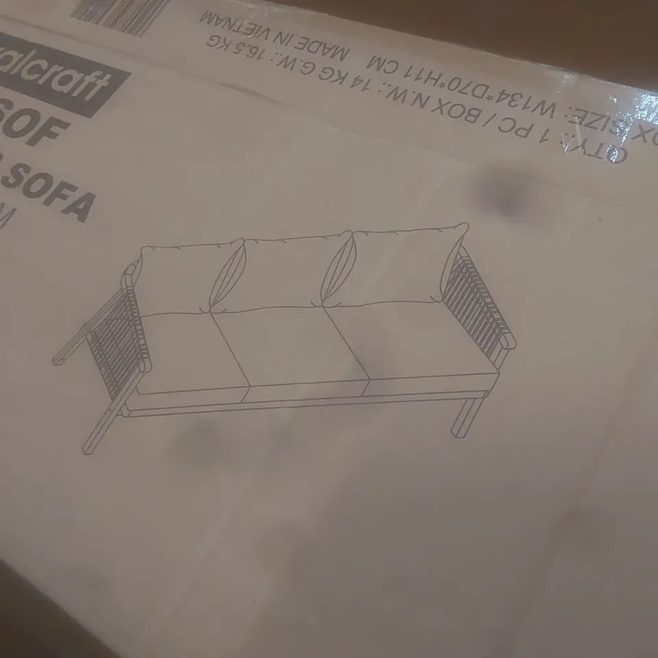 BOXED ROYALCRAFT ROMA 3 SEATER GARDEN/PATIO SOFA (1 BOX)